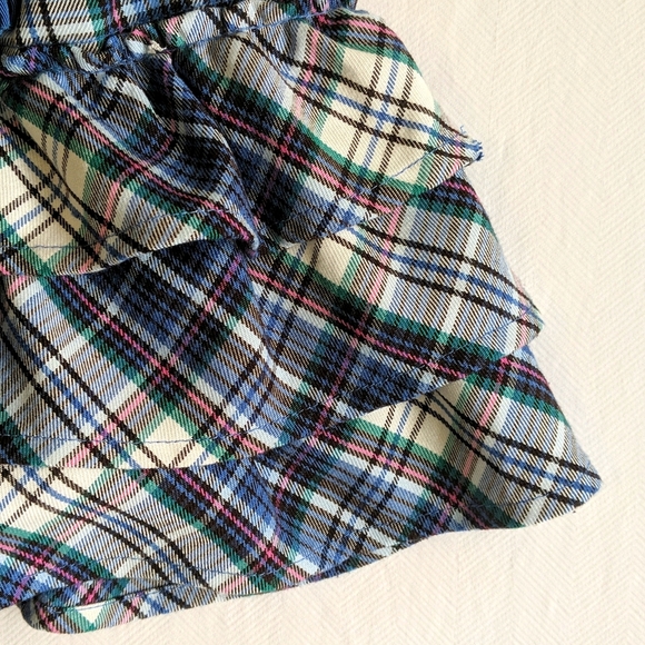 children's place blue plaid tiered skort with diaper cover 6-9 months baby girl - Picture 3 of 6